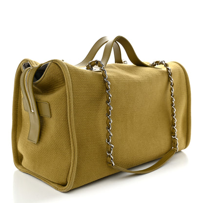 Chanel Mixed Fibers Large Deauville Bowling Bag Green 3 of 11