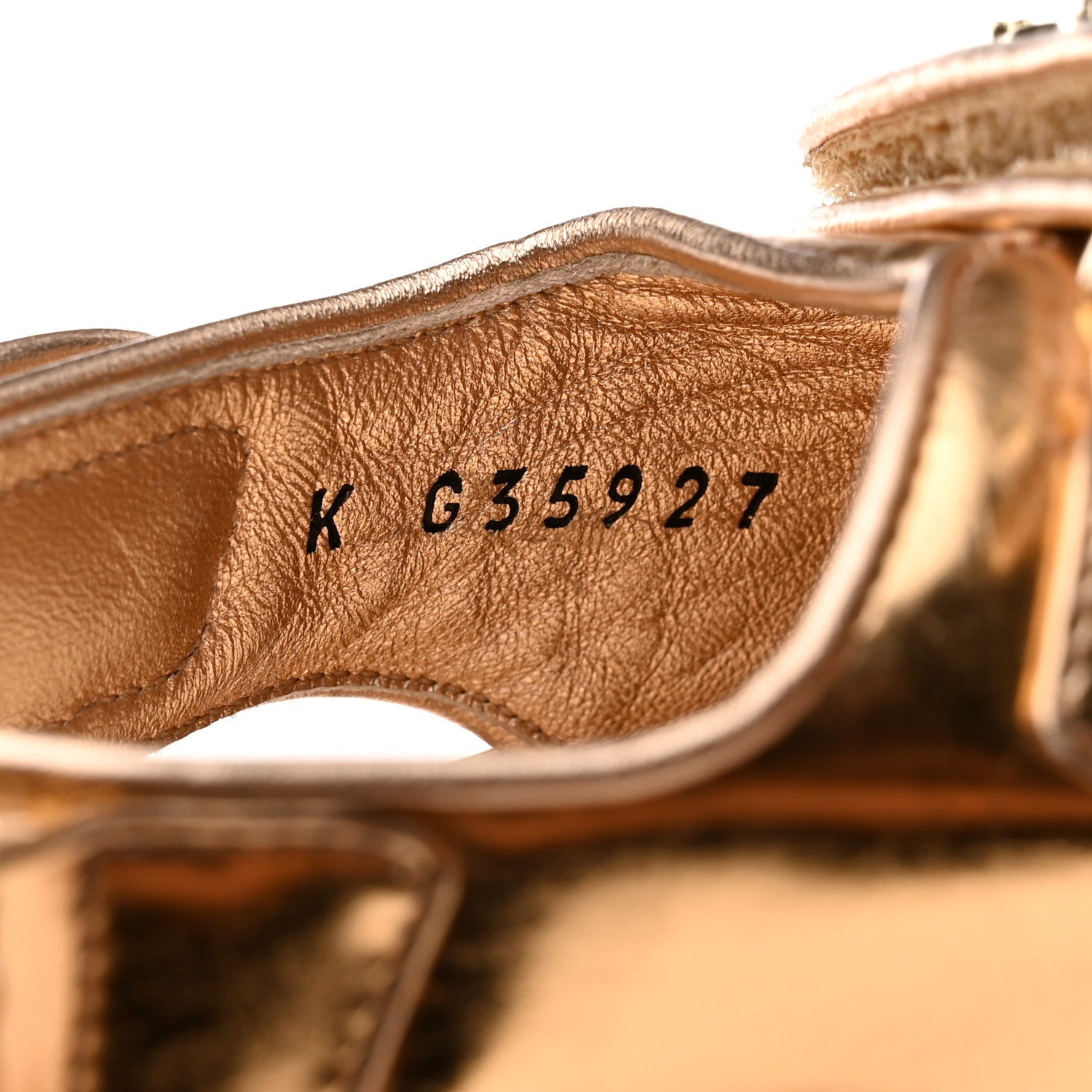 Chanel Metallic Laminated Calfskin Velcro Dad Sandals 35 Golden 6 of 8