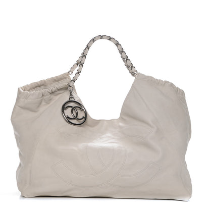 Chanel Distressed Caviar XL Coco Cabas White 1 of 8