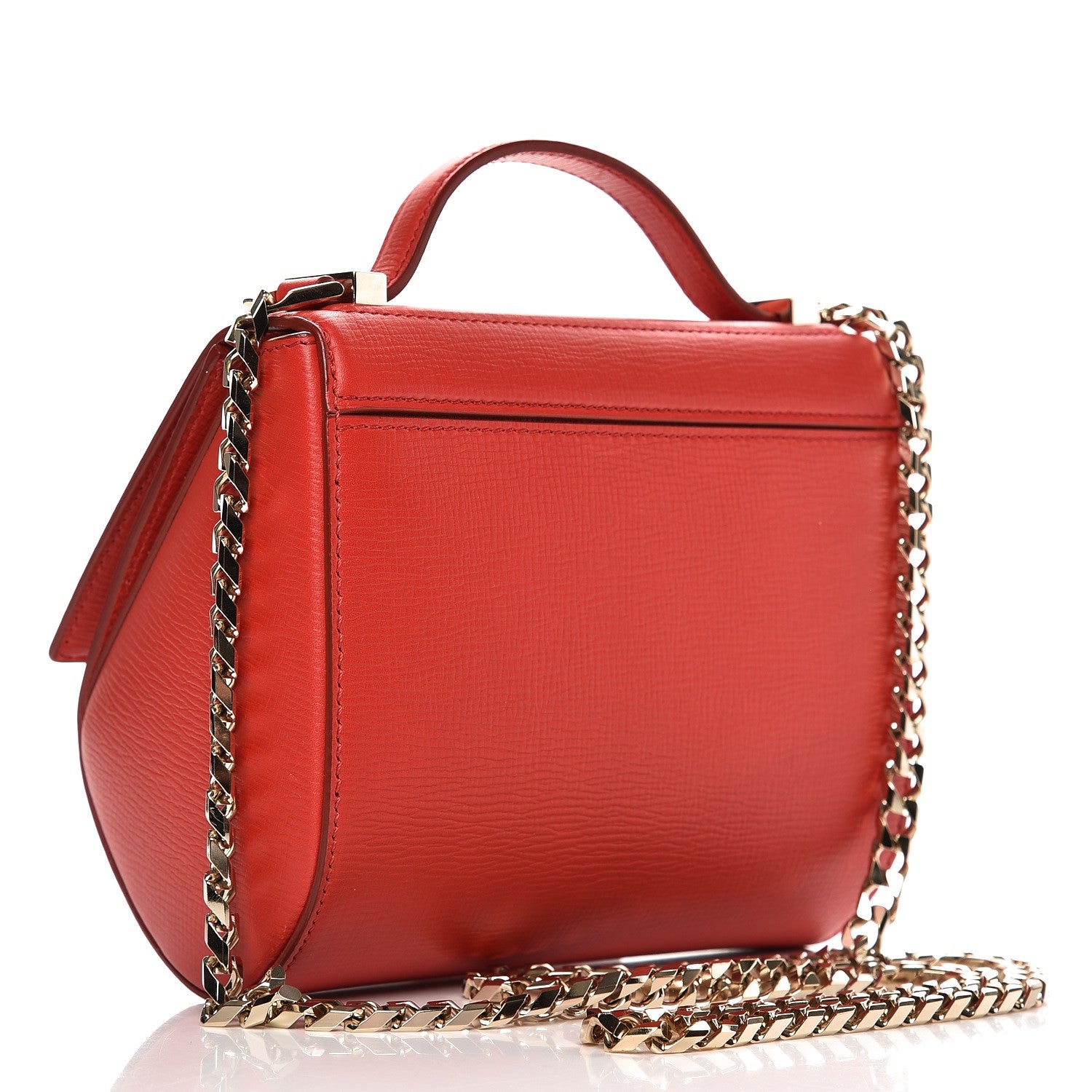 Givenchy Textured Calfskin Mini Pandora Box Chain Crossbody Bag Medium Red 3 of 9