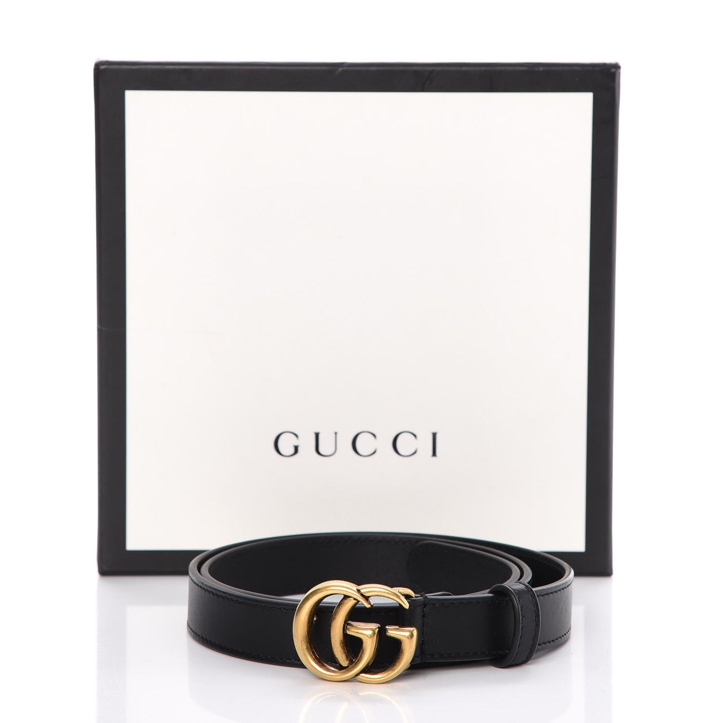 Calfskin Double G 20mm Belt 75 30 Black