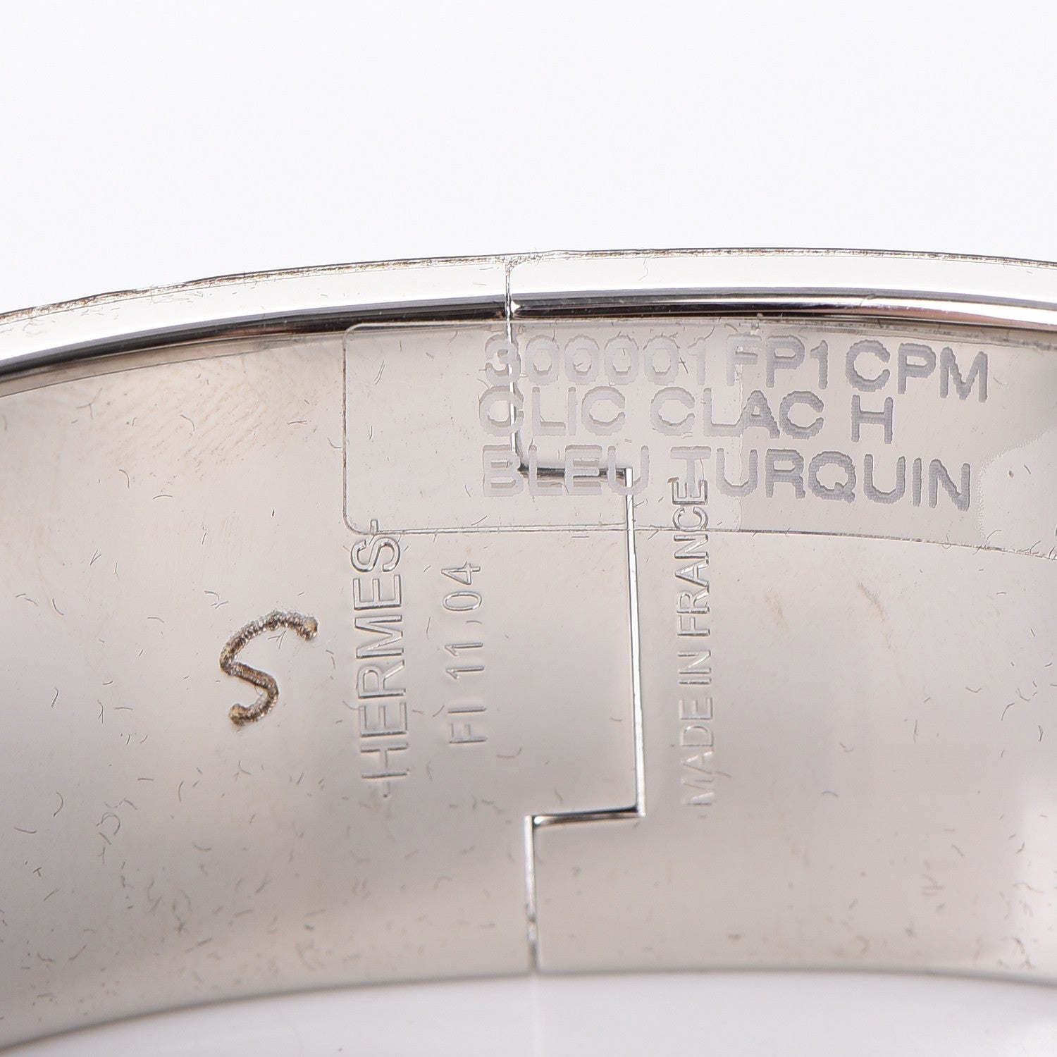 Hermes Enamel Wide Clic Clac H Bracelet PM Bleu Turquin 4 of 4