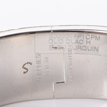 Hermes Enamel Wide Clic Clac H Bracelet PM Bleu Turquin 4 of 4
