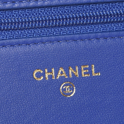 Chanel Lambskin Quilted Wallet On Chain WOC Dark Blue 8 of 11