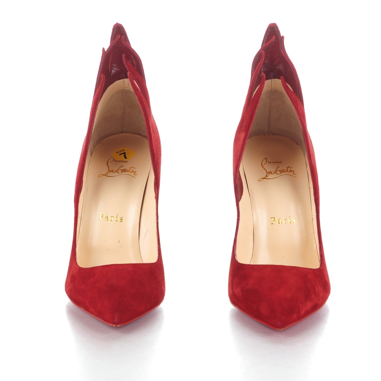 Christian Louboutin Suede Victorina 100 Pumps 37 Carmin 2 of 8
