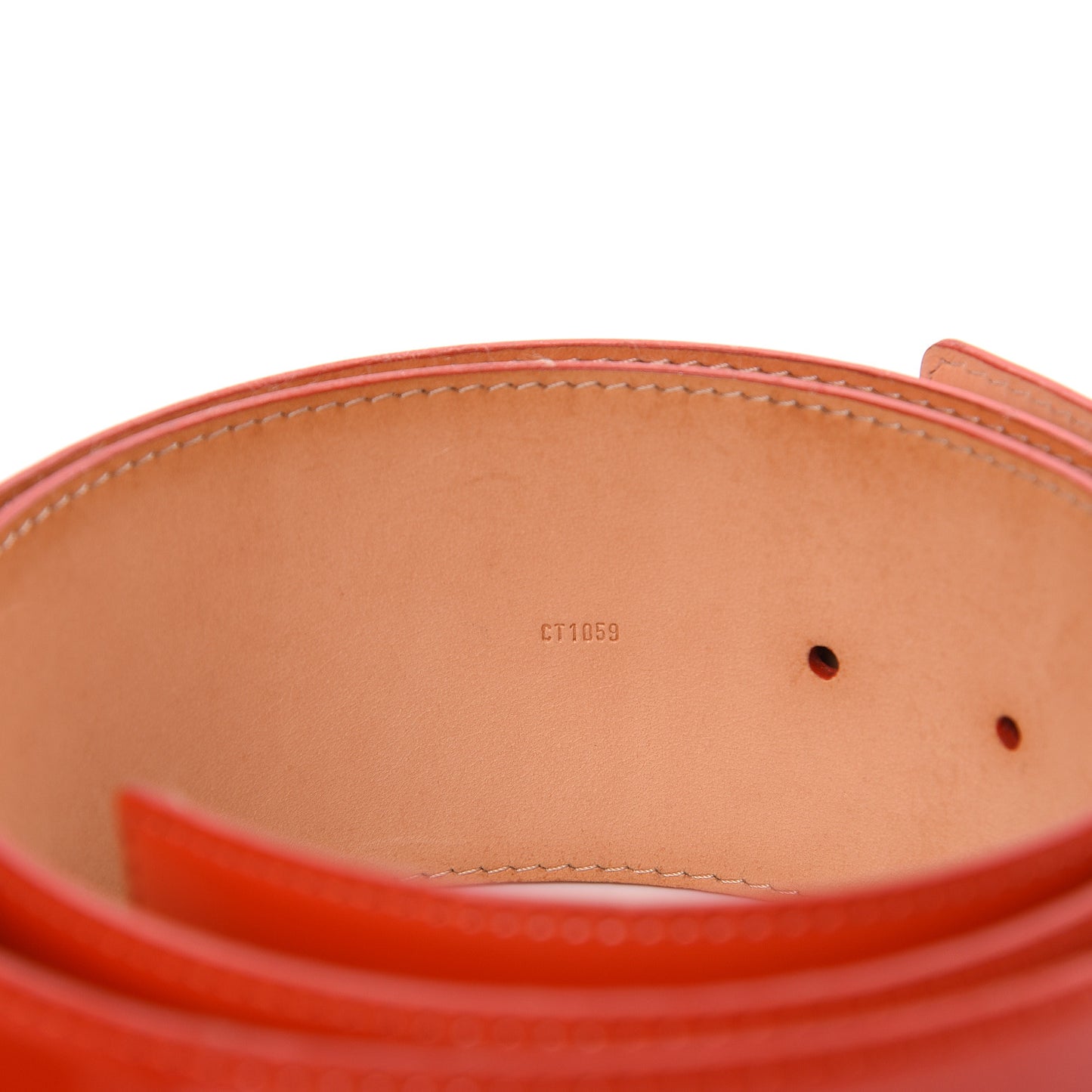 Patent LV Facettes Belt 85 34 Orange Sunset