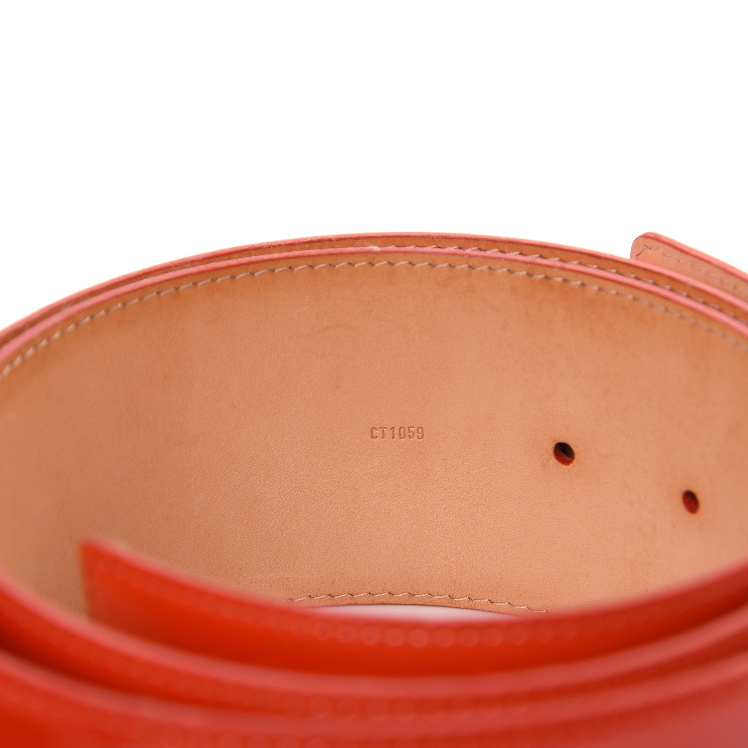 Louis Vuitton Patent LV Facettes Belt 85 34 Orange Sunset 6 of 8