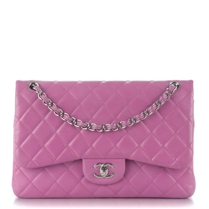 Chanel Lambskin Quilted Jumbo Double Flap Light Purple 1 of 10