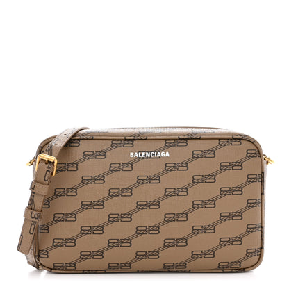 Balenciaga Coated Canvas BB Monogram Medium Signature Camera Bag Beige Brown 1 of 11
