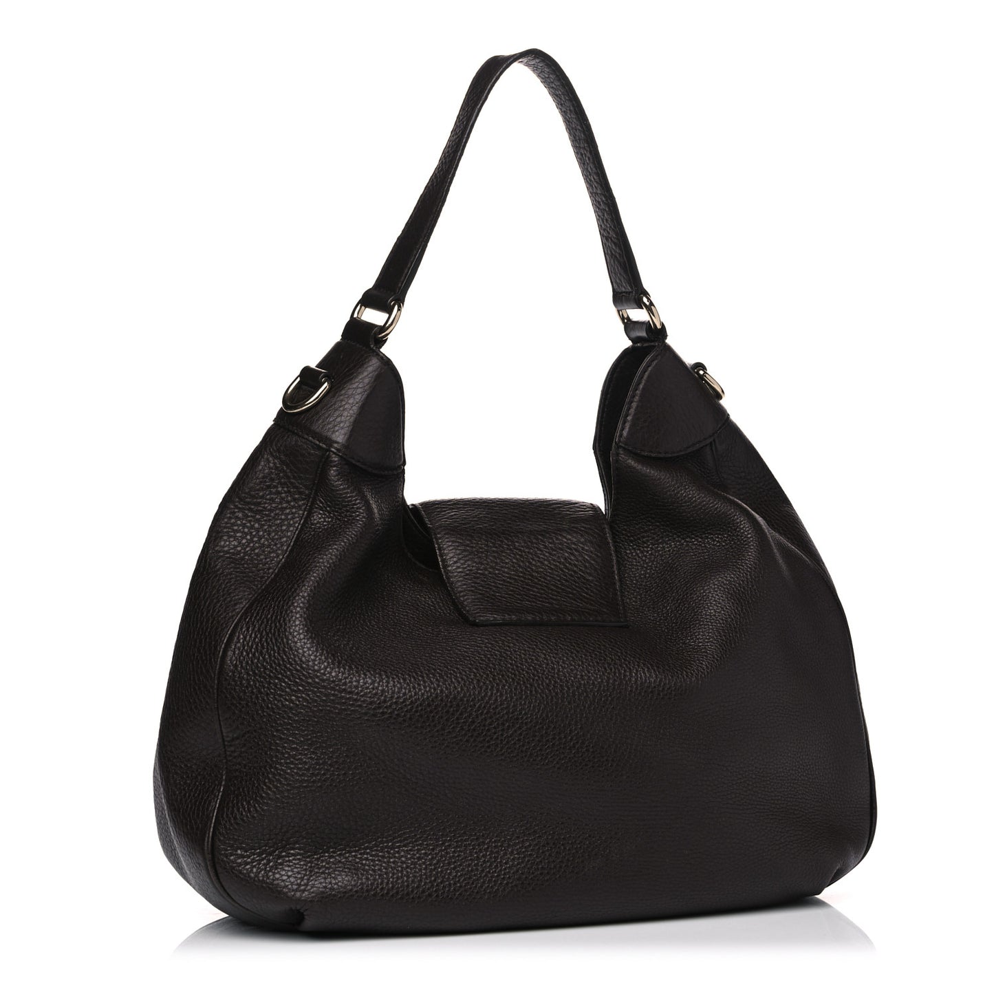 Calfskin Web Medium Dressage Hobo Coffee Brown