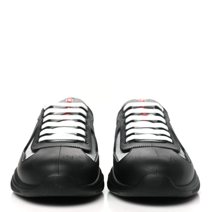 Prada Soft Rubber Mesh Mens America's Cup Sneakers 45 Black Argento 3 of 10