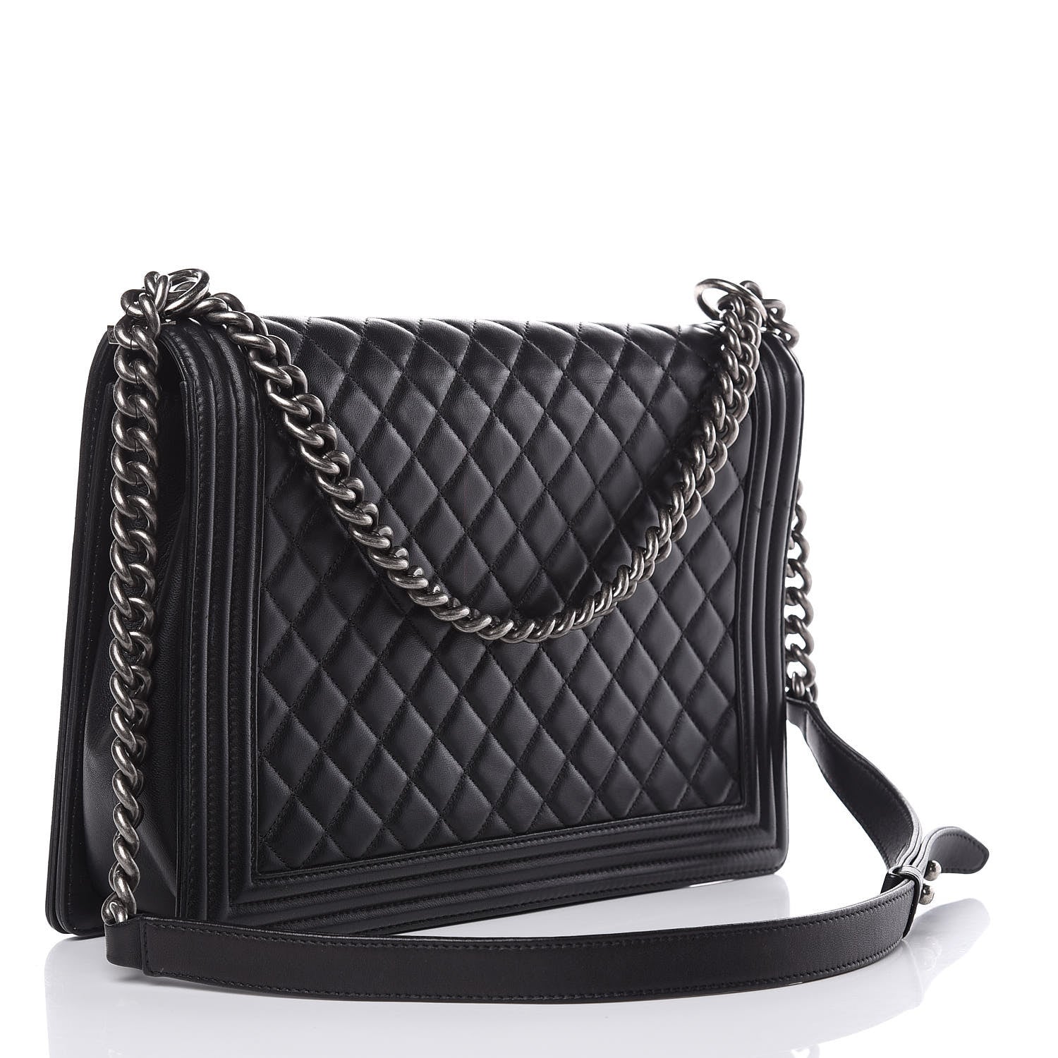 Chanel Lambskin Quilted Large Boy Flap Black 4 of 15
