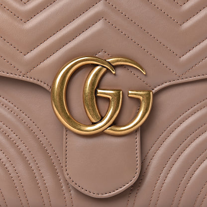 Gucci Calfskin Matelasse Medium GG Marmont Top Handle Shoulder Bag Porcelain Rose 16 of 16