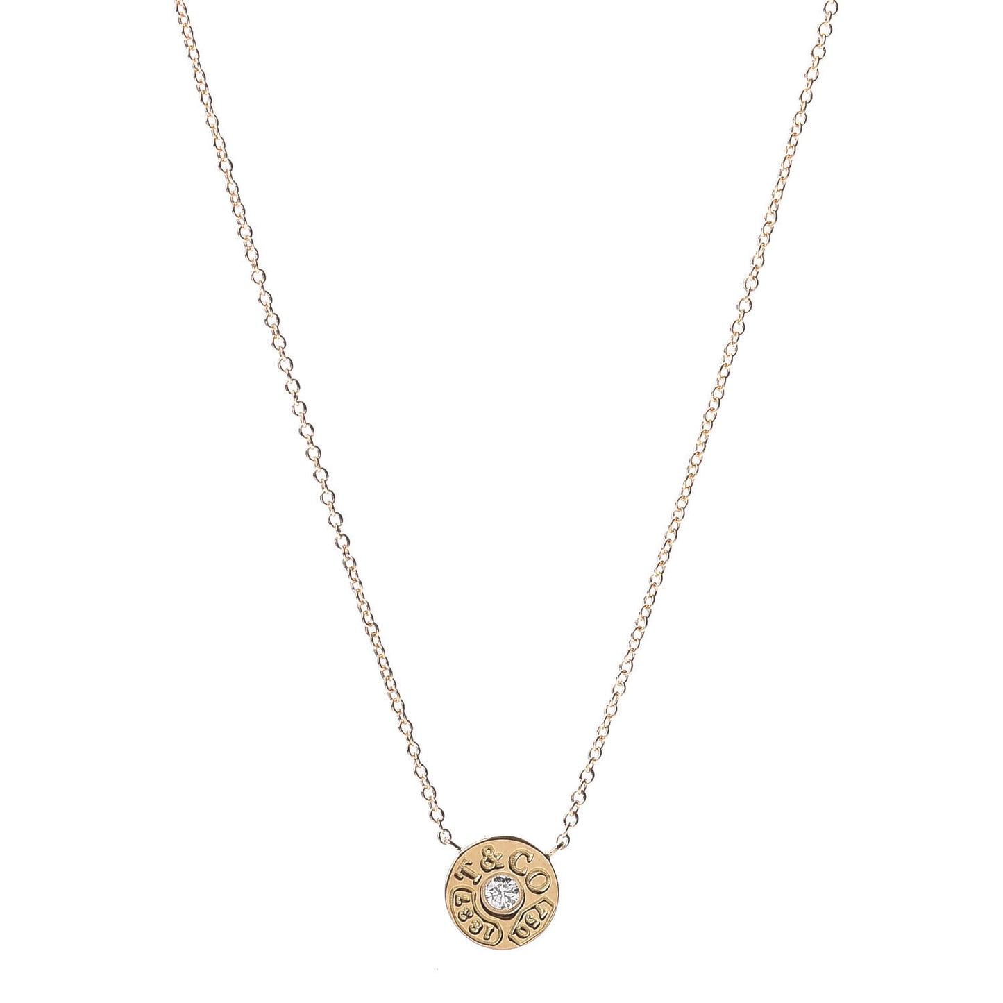 18K Yellow Gold Diamond 1837 Circle Pendant Necklace