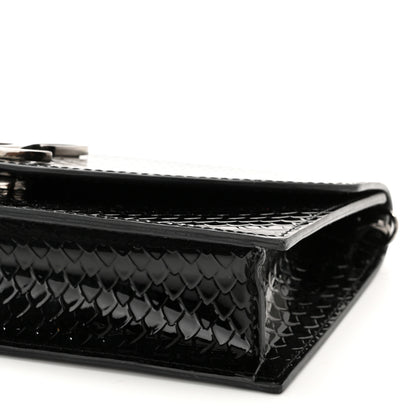 Christian Louboutin Patent Embossed Python Loubi54 Crossbody Clutch Black 9 of 13