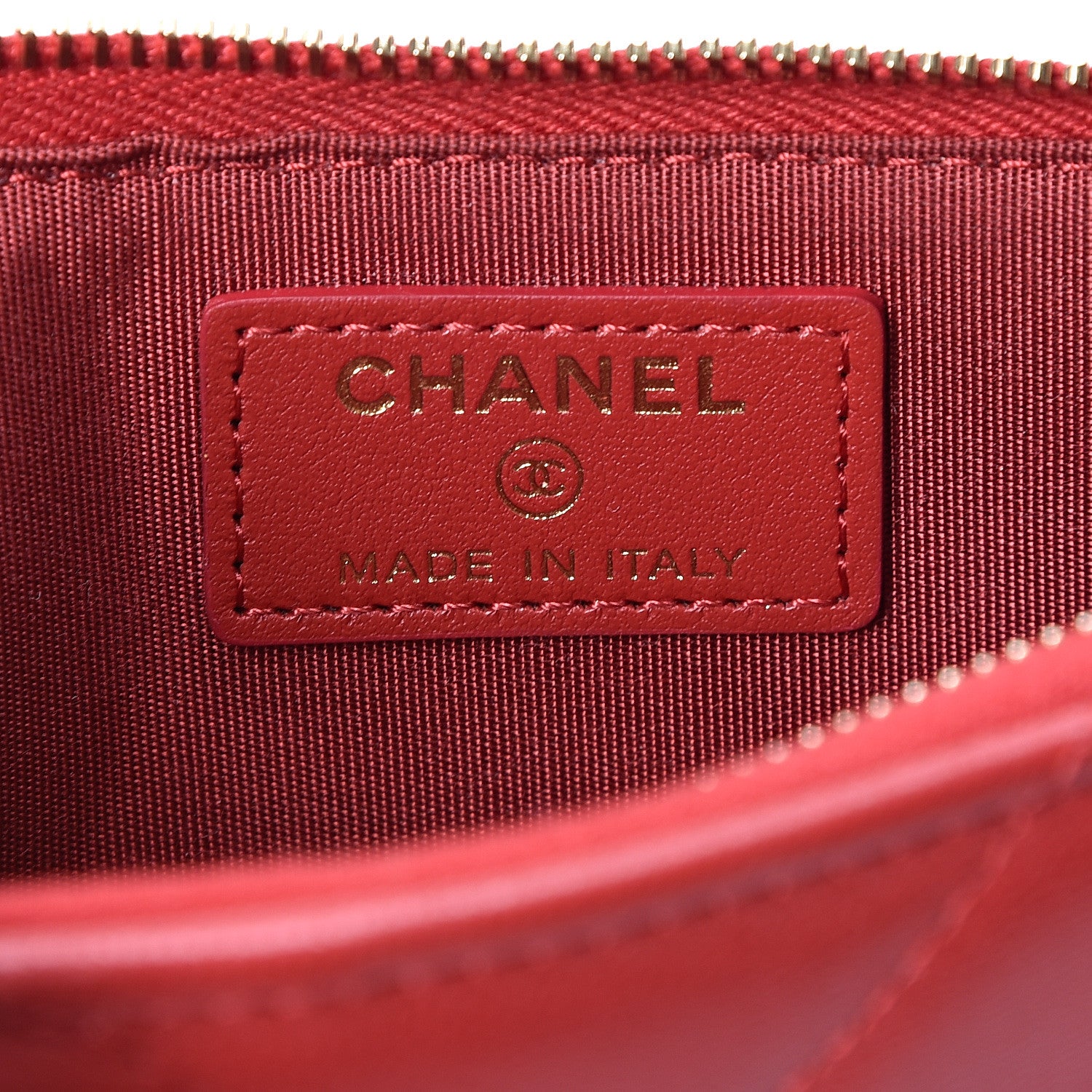 Chanel Shiny Goatskin Quilted 19 Flat Wallet Pouch Red 5 of 9