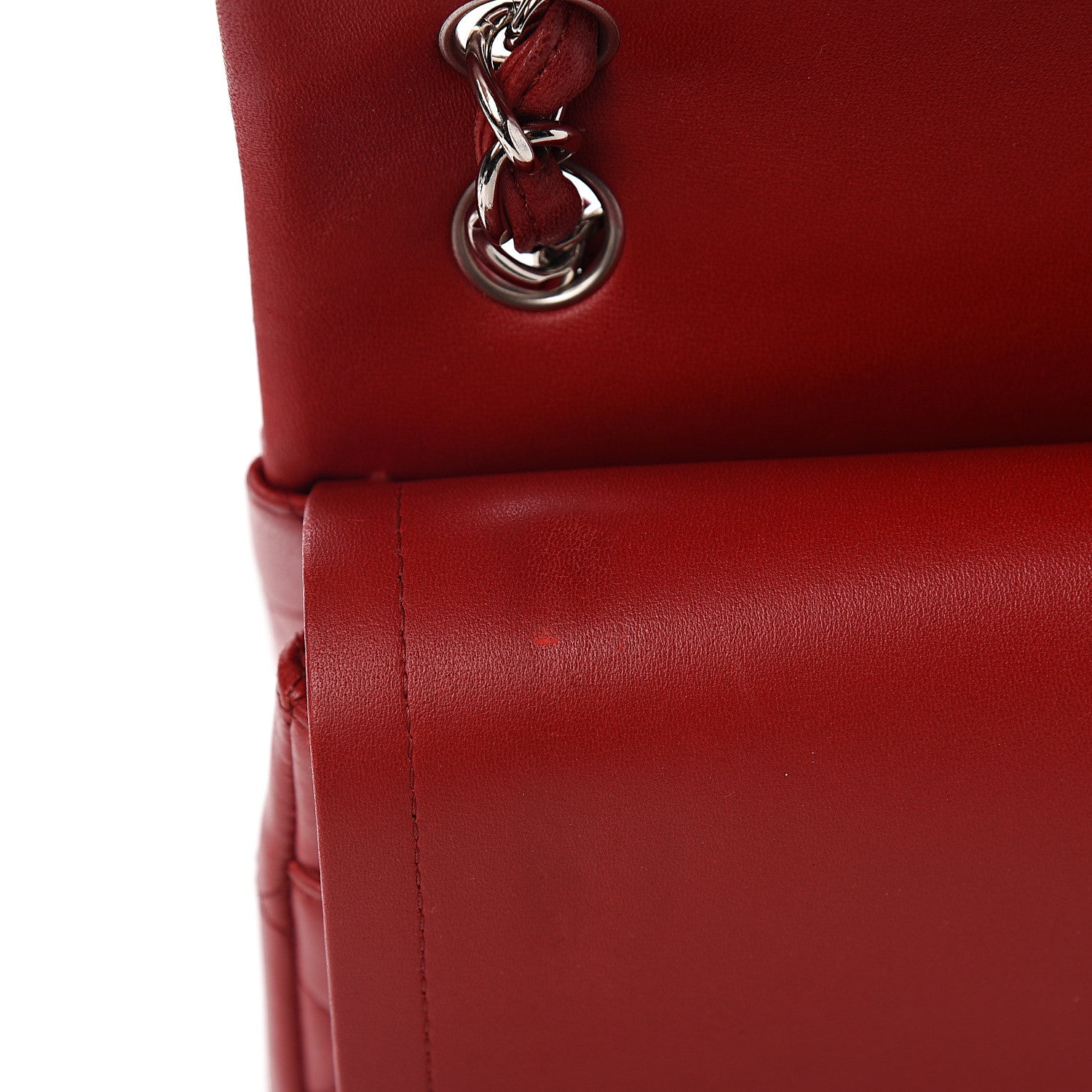 Chanel Lambskin Quilted Jumbo Double Flap Red 7 of 11