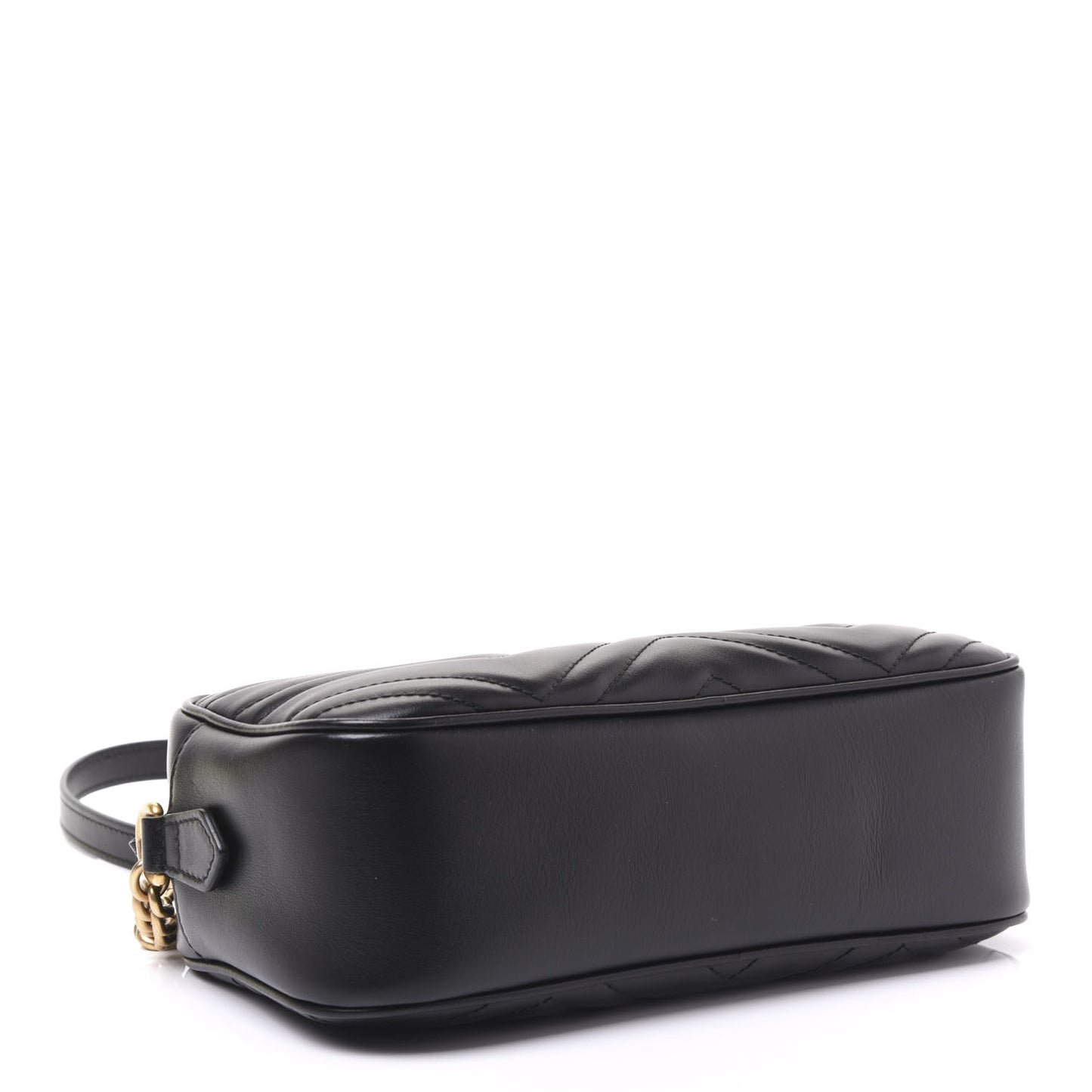 Calfskin Matelasse Small GG Marmont Chain Shoulder Bag Black