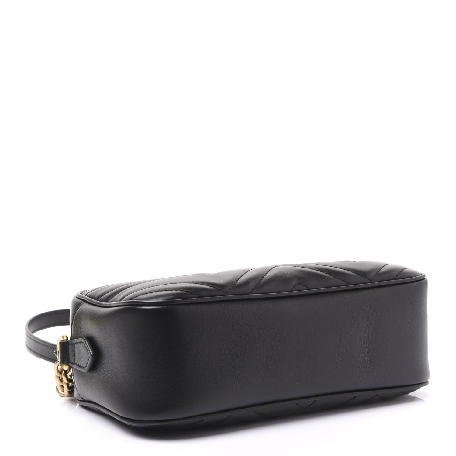 Gucci Calfskin Matelasse Small GG Marmont Chain Shoulder Bag Black 3 of 10