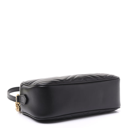 Gucci Calfskin Matelasse Small GG Marmont Chain Shoulder Bag Black 3 of 10