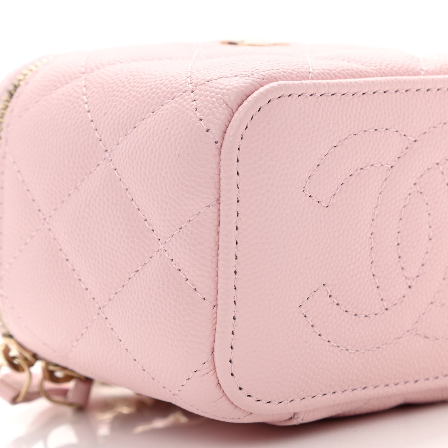 Chanel Caviar Quilted Mini Vanity Case With Chain Light Pink 9 of 11