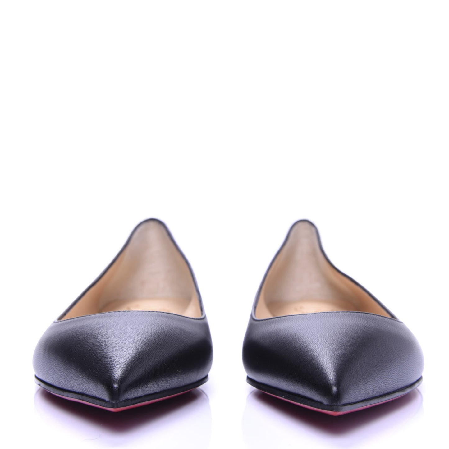 Shiny Nappa Ballalla Flats 37.5 Black