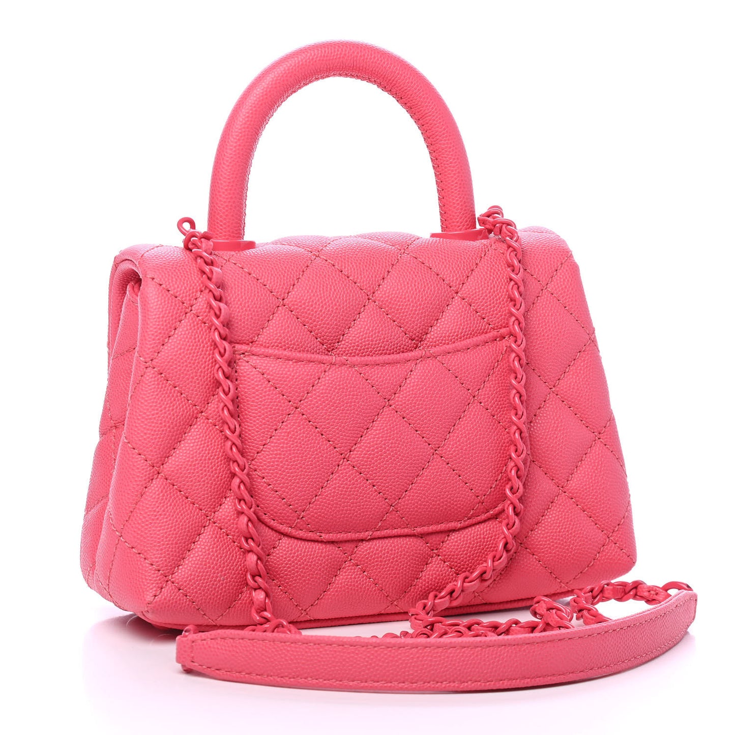 Caviar Quilted Incognito Extra Mini Coco Handle Flap Pink