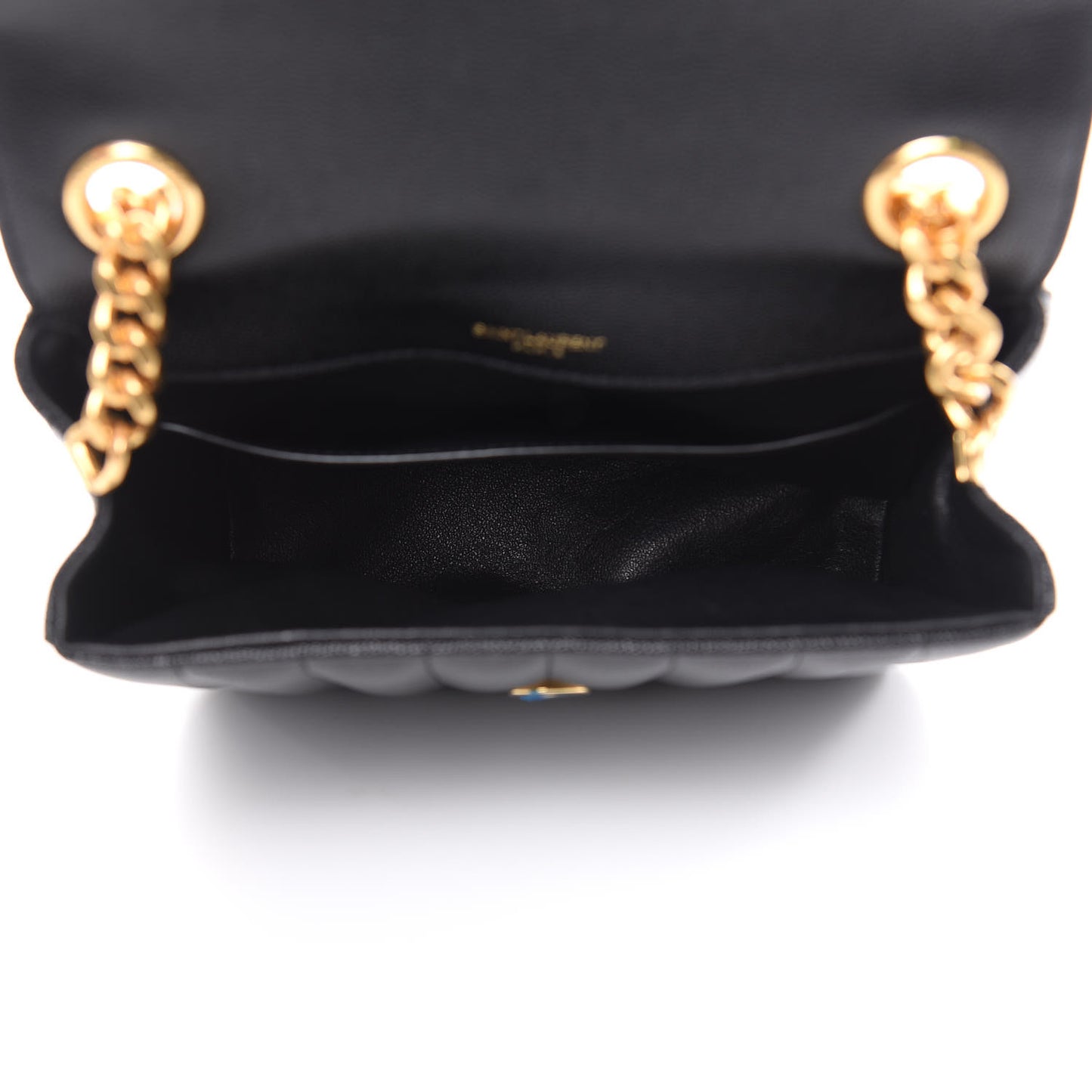 Grain De Poudre Matelasse Monogram Medium Vicky Chain Bag Black