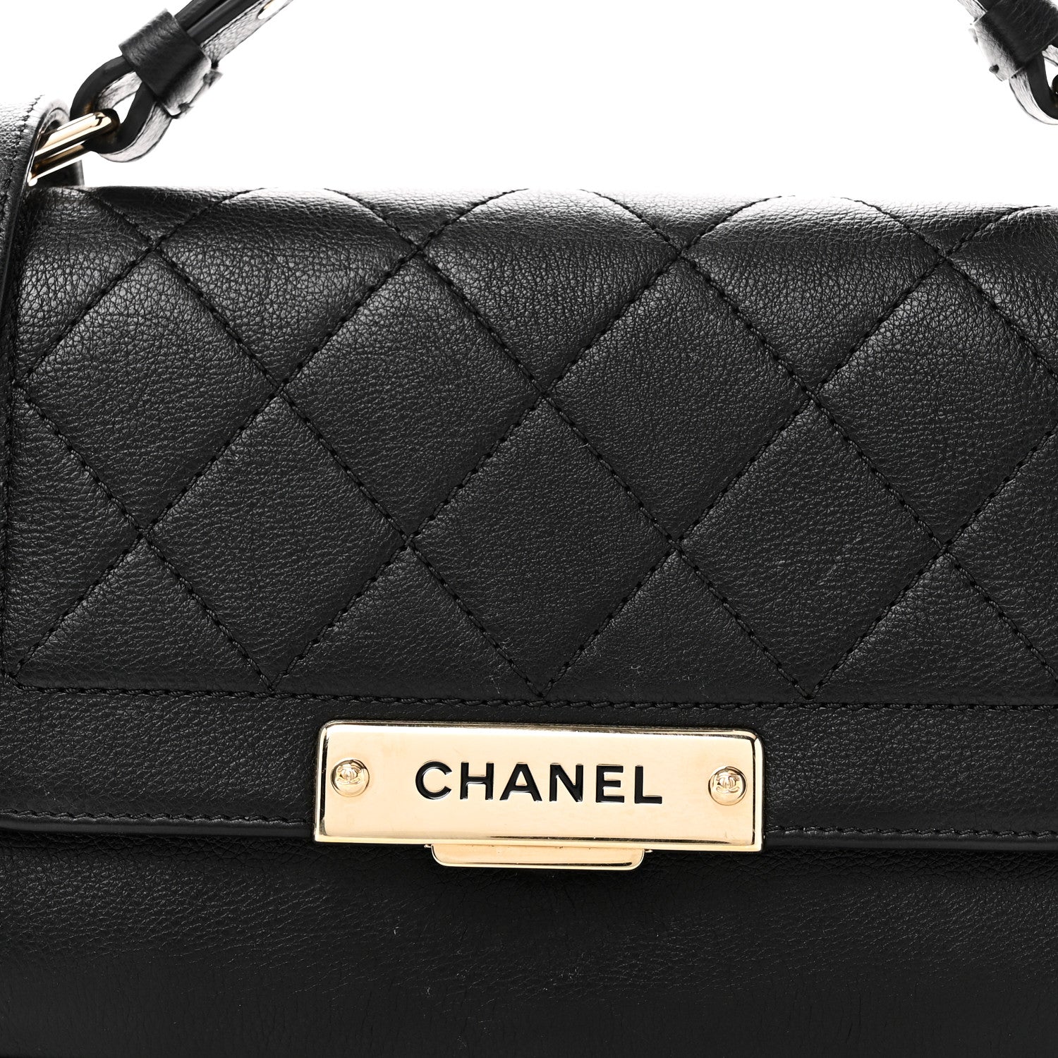 Chanel Grained Calfskin Quilted Small Label Click Flap Bag Black 8 of 11