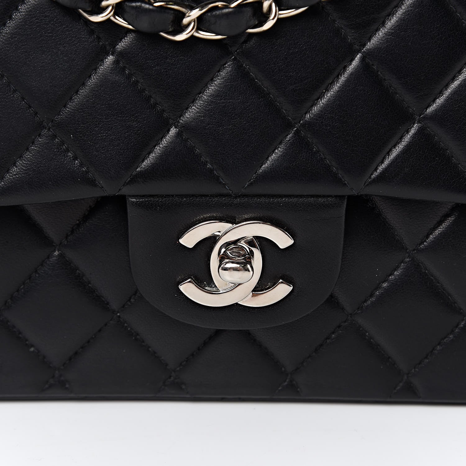 Chanel Lambskin Quilted Medium Double Flap Black 10 of 16