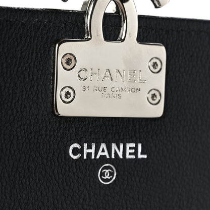 Chanel Grained Calfskin Quilted CC Box Flap Wallet Black 6 of 8