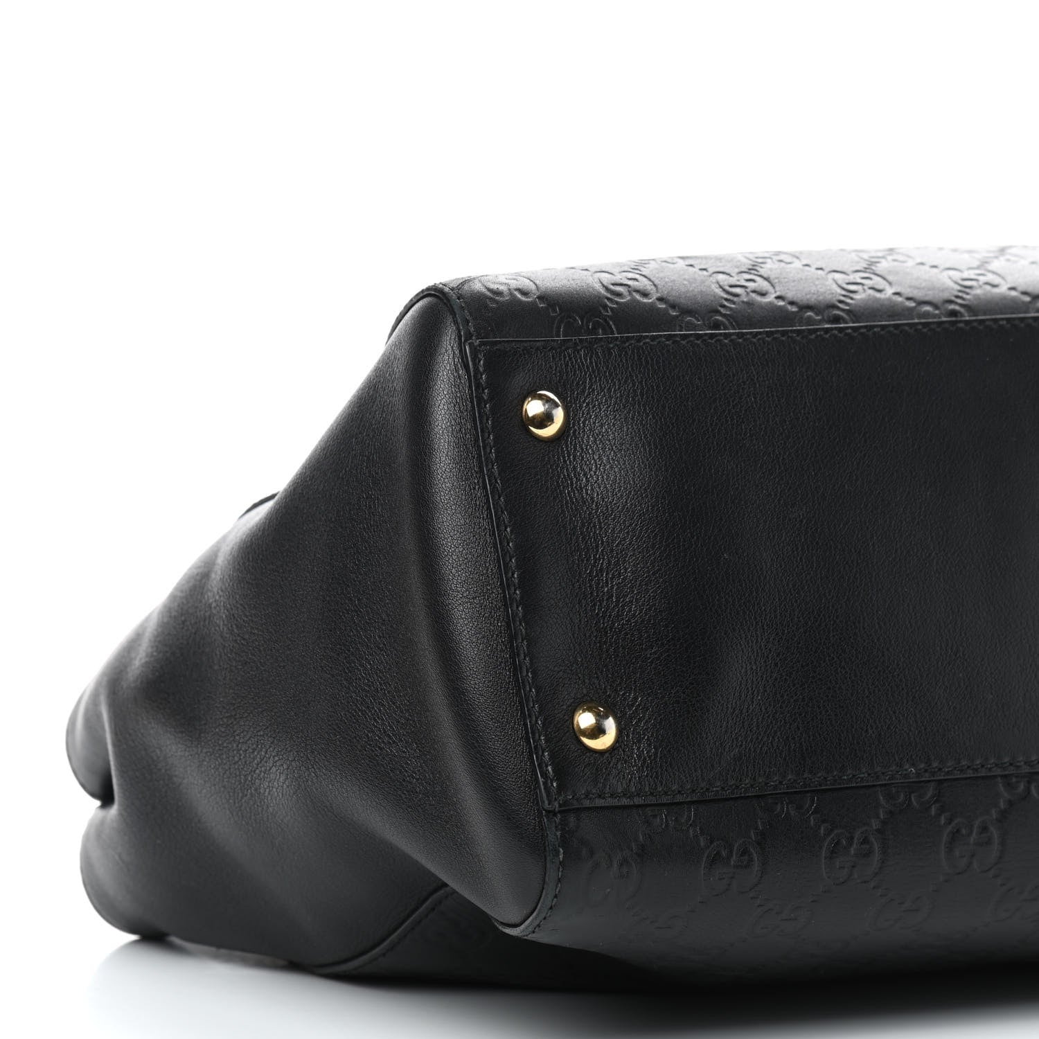 Gucci Guccissima Signature Large Shoulder Tote Bag Black 9 of 10