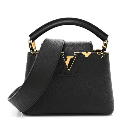 Louis Vuitton Taurillon Embellished Flower Crown Capucines Mini Black 1 of 10
