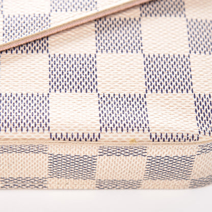 Louis Vuitton Damier Azur Pochette Felicie Chain Wallet Rose Ballerine 15 of 16