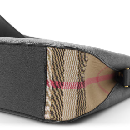 Burberry Soft Grain Calfskin House Check Small Helmsley Crossbody Blue Carbon 10 of 10