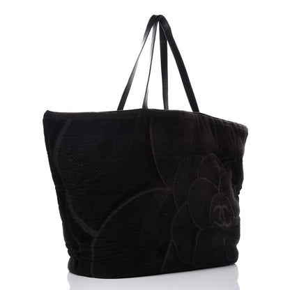 Chanel Terry Cotton CC Beach Tote Towel Set Black 5 of 27