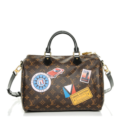 Louis Vuitton Monogram My World Tour Speedy Bandouliere 30 Black 1 of 6