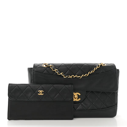 Chanel Lambskin Quilted Small Single Flap With Pouch Black 3 of 14