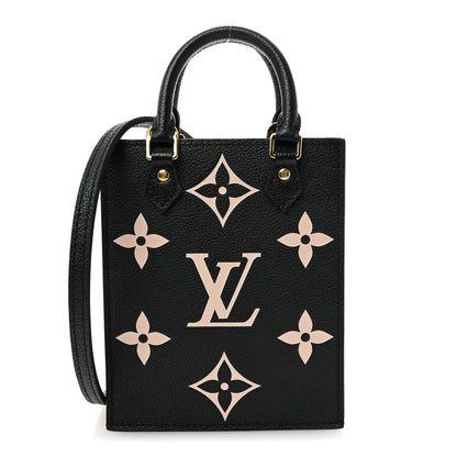 Louis Vuitton Empreinte Monogram Giant Petit Sac Plat Black Beige 1 of 9