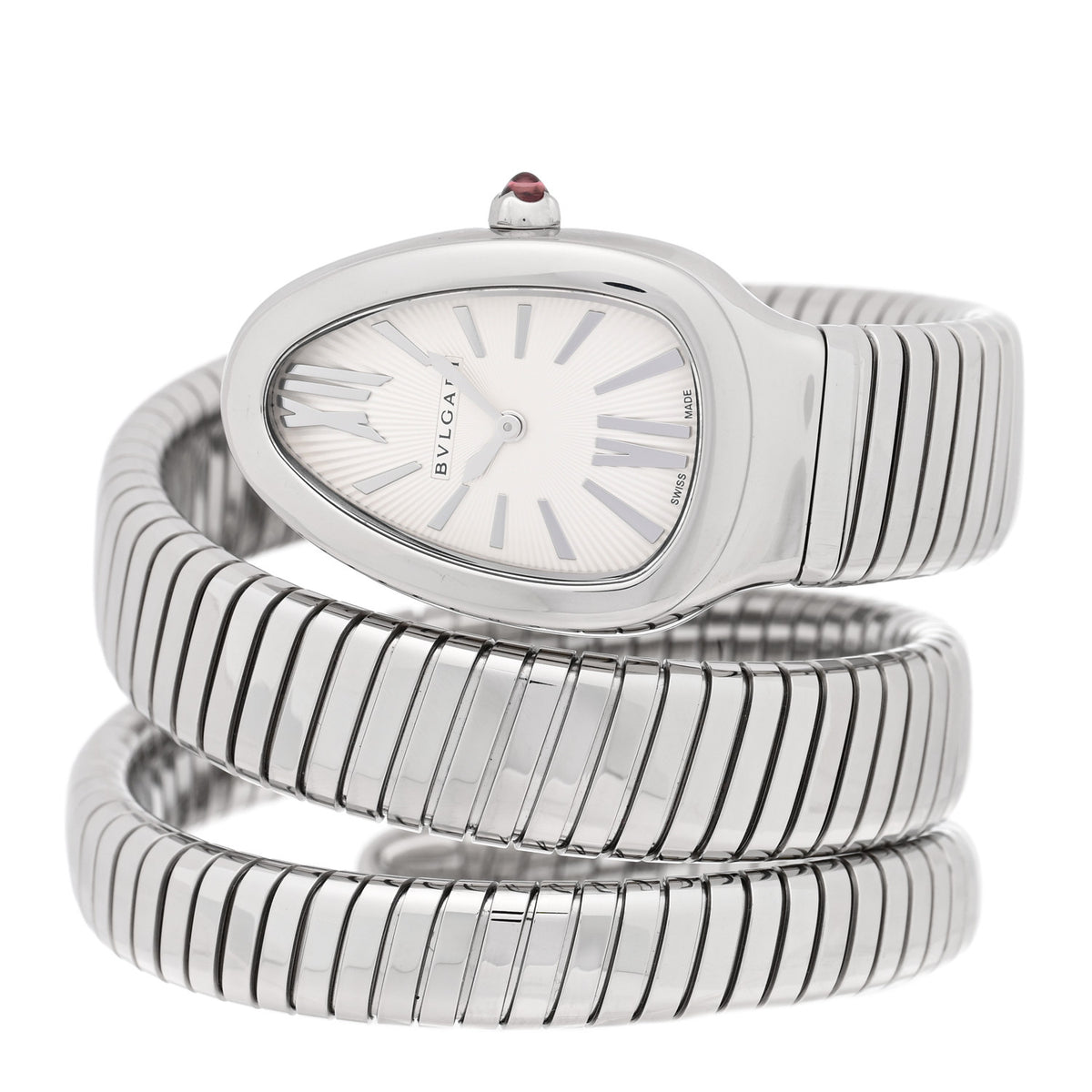 Stainless Steel 35mm Serpenti Tubogas Double Spiral Quartz Watch