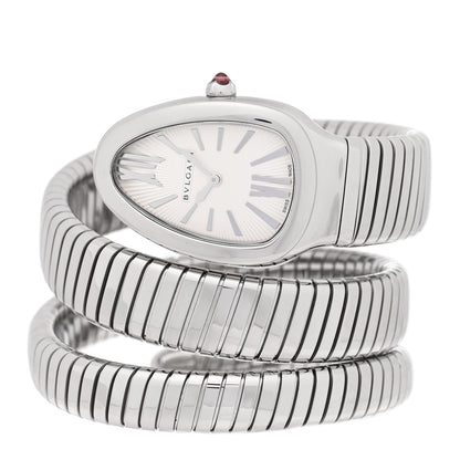 Bulgari Stainless Steel 35mm Serpenti Tubogas Double Spiral Quartz Watch 1 of 4