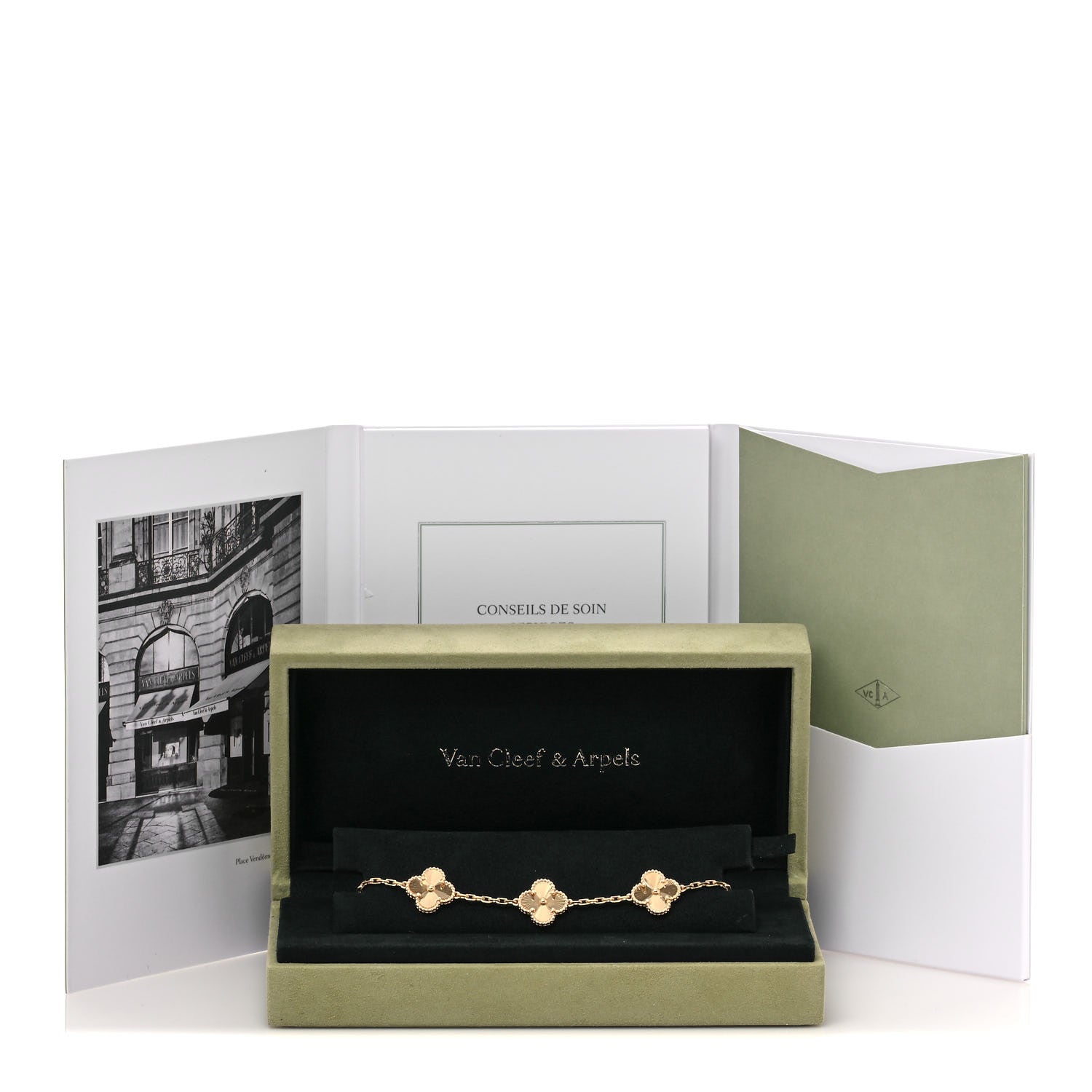 Van Cleef & Arpels 18K Yellow Gold 5 Motifs Guilloche Vintage Alhambra Bracelet 5 of 5