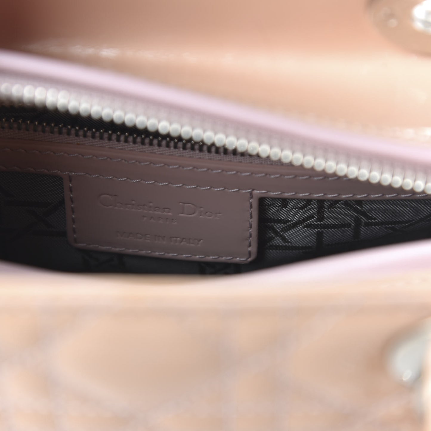 Patent Cannage Medium Lady Dior Rose Clair