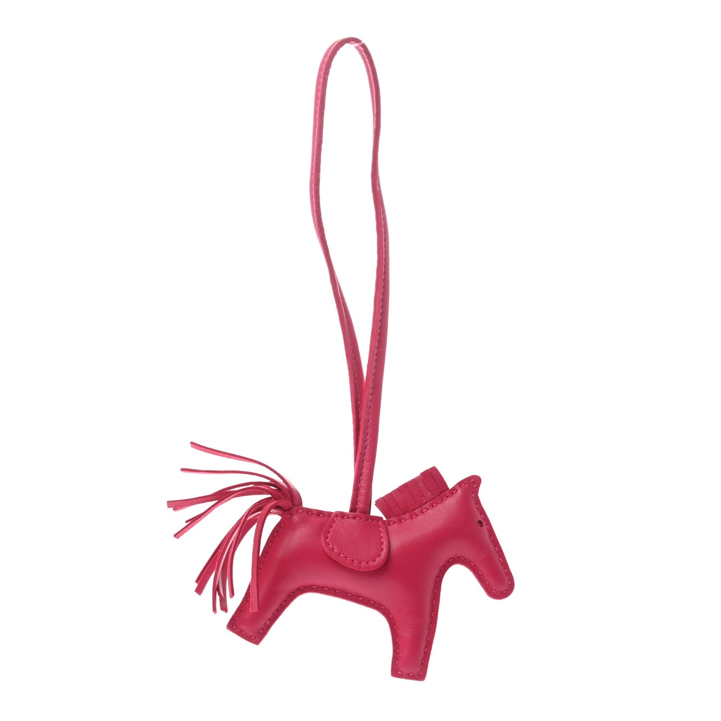 Milo Lambskin Grigri Rodeo Horse Bag Charm PM Rose Mexico