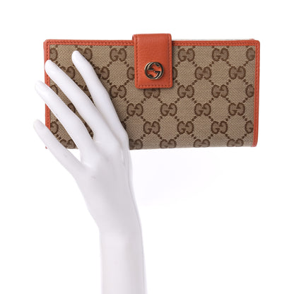 Gucci Monogram Cellarius Calfskin Miss GG Continental Wallet Beige Ebony New Dark Orange 2 of 10