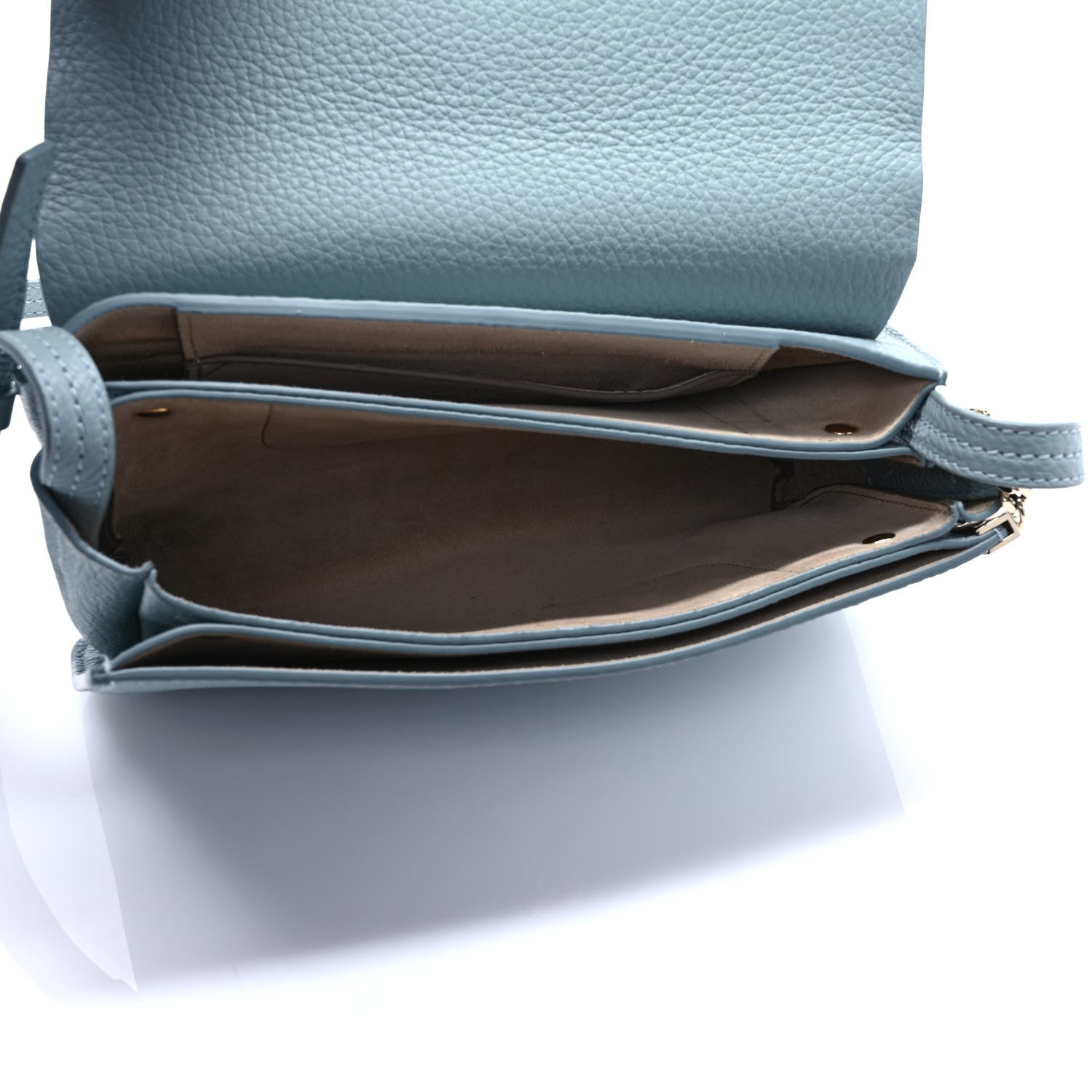 Chloe Calfskin Crocodile Embossed Small Faye Shoulder Bag Faded Blue 4 of 7