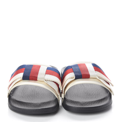 Gucci Satin Web Sylvie Bow Slide Sandals 35 White 2 of 7