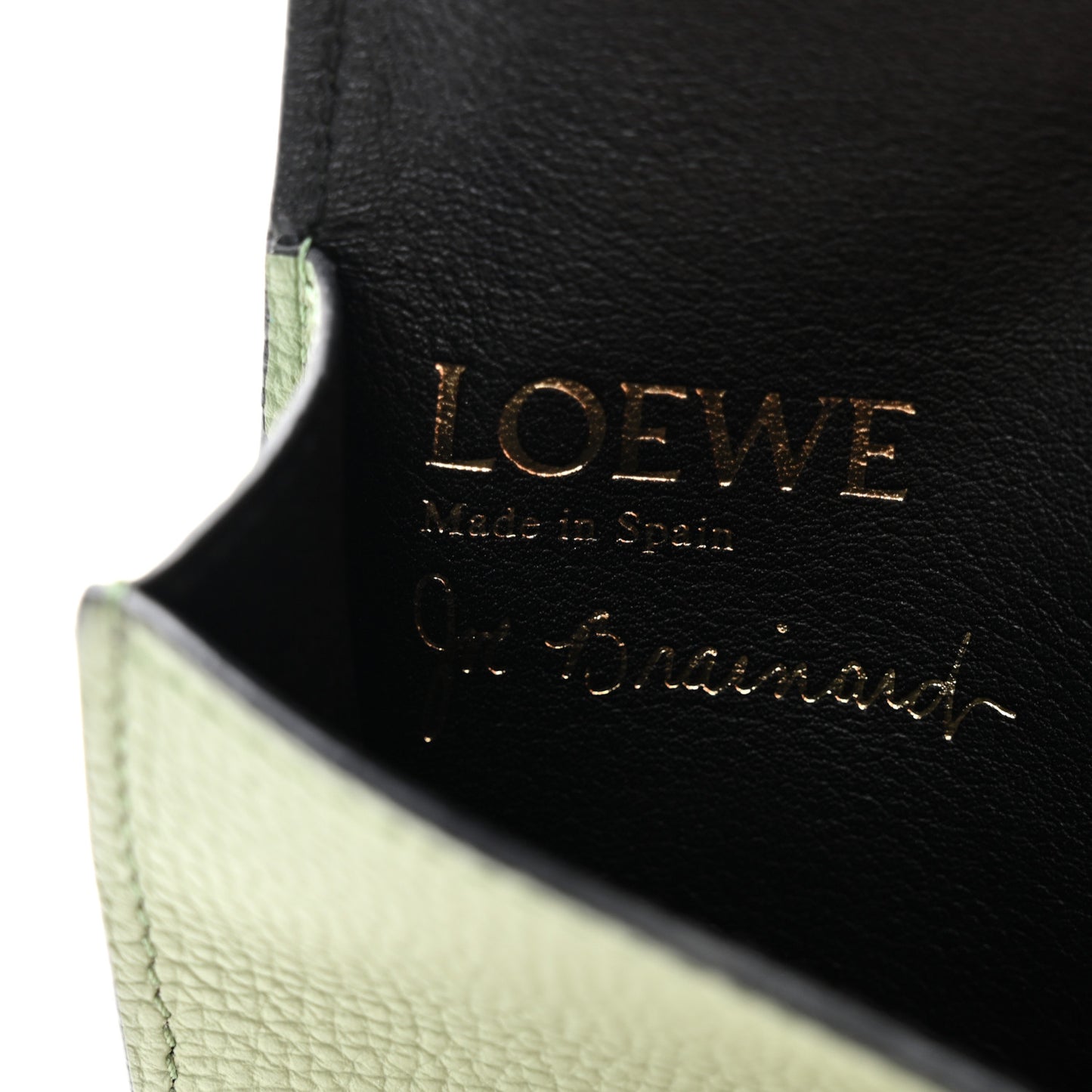 Pebble Grain Calfskin Pansies Print Coin Cardholder Rosemary