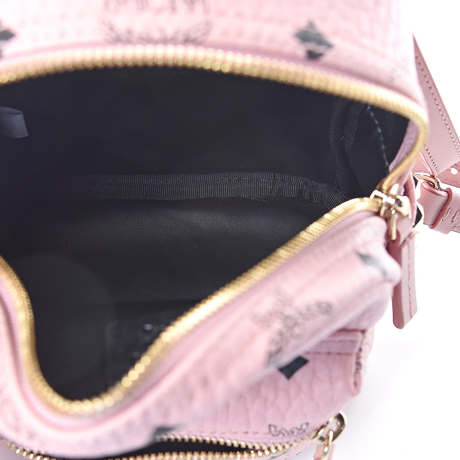 MCM Visetos Side Stud X-Mini Stark Bebe Boo Backpack Soft Pink 5 of 9