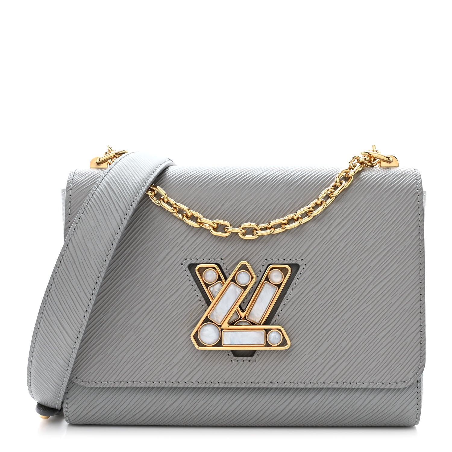 Louis Vuitton Epi Moonstone Twist Shoulder Bag MM Grey 3 of 12